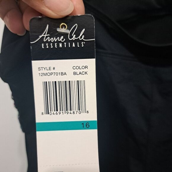 Ann Cole Essentials One Piece Swimsuit Summer Black Multi Color Size 16 NWT - Picture 7 of 14